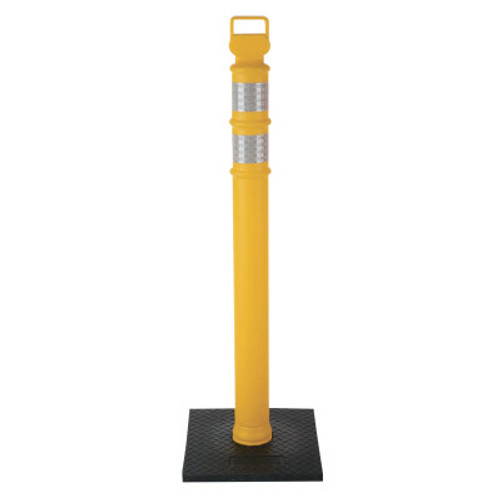 Cortina Delineator Post, 45 in, 10 lb Base, Polyethylene/Recycled Rubber, Yellow, 1/EA, #03747YRBC