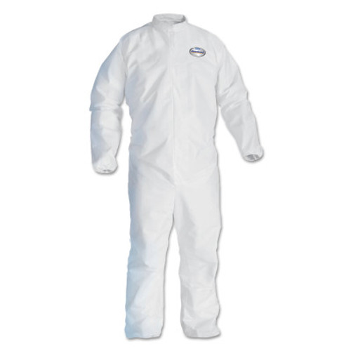 Kimberly-Clark Professional A45 Breathable Liquid & Particle Protection Elastic Wrist/Ankle Coveralls, White, S, Fr Zipper, 25/CA, #41491