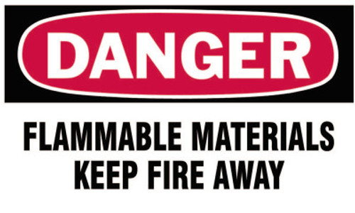 Brady Gas Cylinder Lockout Labels, Danger Flammable Material, 5 in W x 3 in L, WH/RD, 10/PKG, #60312