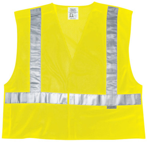 MCR Safety Luminator Class II Tear-Away Safety Vests, 4XL, Fluorescent Lime, 50/CA, #CL2MLX4