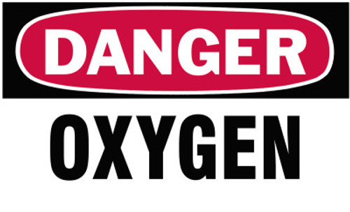 Brady Gas Cylinder Lockout Labels, Danger Oxygen Gas, 5 in W x 3 in H, White/Red, 10/PKG, #60313