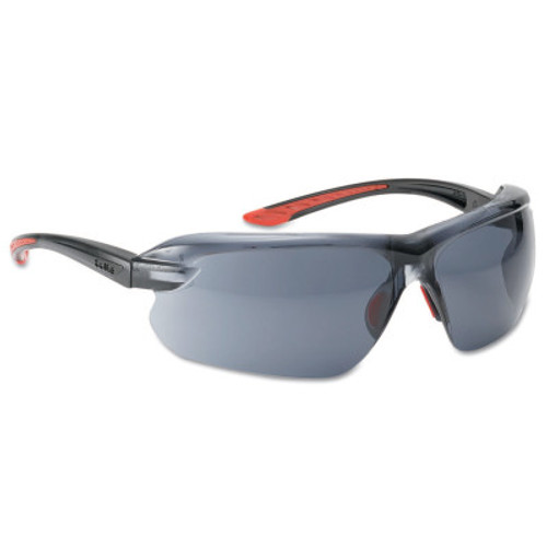 Bolle IRI-s Series Safety Glasses, Smoke Lens, Platinum Anti-Fog and Anti-Scratch, TPR, 10/BX, #40182