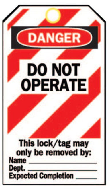 Brady Heavy Duty Lockout Tags, 4.8 x 7 1/2 in, Danger, Do Not Operate, 25/PKG, #65520