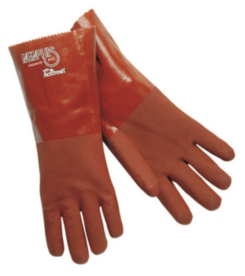 DENY CHEMICAL-RESISTANT GLOVES, YELLOW, UNIVERSAL, PVC, GAUNTLET CUFF, EN  388-4121