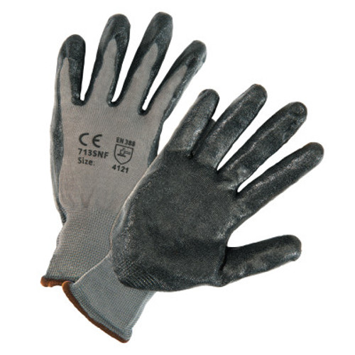 West Chester PosiGrip Coated Gloves, 2X-Small, Dark Gray/Gray, 12 Pair, #713SNFXXL