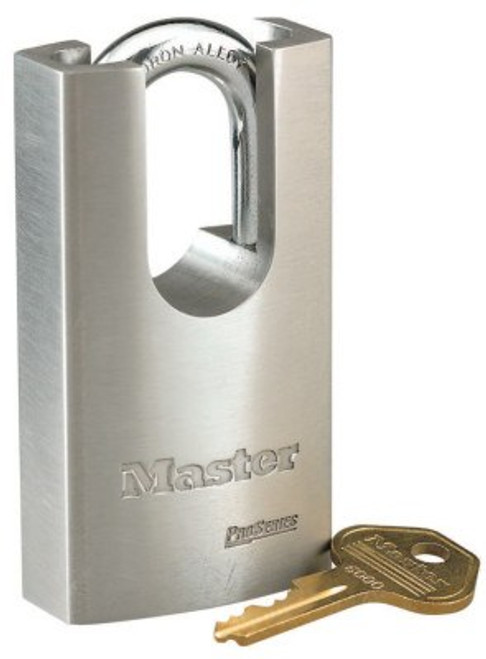 Master Lock Pro Series High Security Padlocks-Solid Steel, 5/16"Dia,1 3/16" X 29/32", Shroud, 6/BOX, #7045