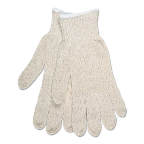 MCR Safety Multipurpose String Knit Gloves, Economy Weight, Natural, Large, 12 Pair, #9636LM
