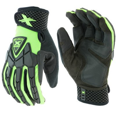 WEST CHESTER Extreme Work Strike ProteX with XLock Cuff, 2X-Large, Black/Lime Green, 1/PR, #893062XL