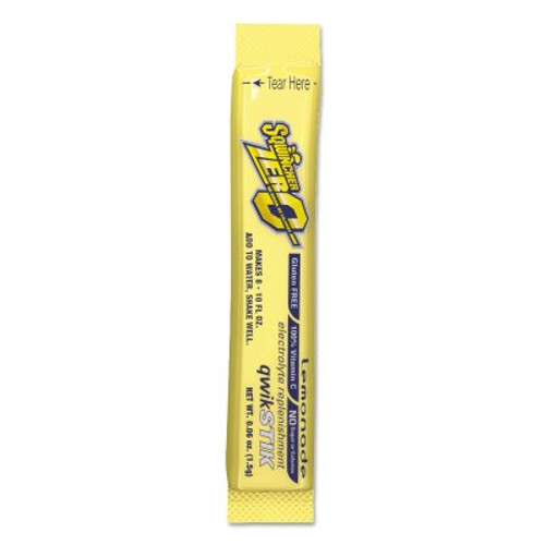 Sqwincher Qwik Stik ZERO Sugar, 0.06 oz, Pack, Yields 10 oz, Lemonade, 1/CA #159060203