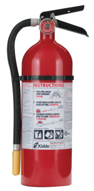 Kidde ProLine Multi-Purpose Dry Chemical Fire Extinguisher-ABC Type, Wall Hanger, 5 lb, 1/EA, #466112