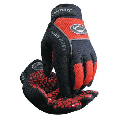 Caiman Silicon Grip Gloves, X-Large, Red/Black, 1/PR, #2951XL
