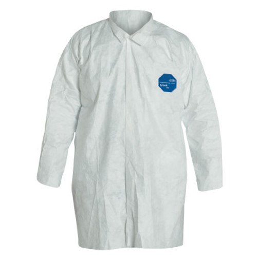 DuPont Tyvek Lab Coats No Pockets, Large, Tyvek, 30/CA, #TY210SWHLG003000