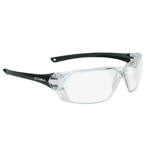 Bolle Prism Series Safety Glasses, Clear Lens, Anti-Fog, Anti-Scratch, Black Frame, 10/BX, #40057