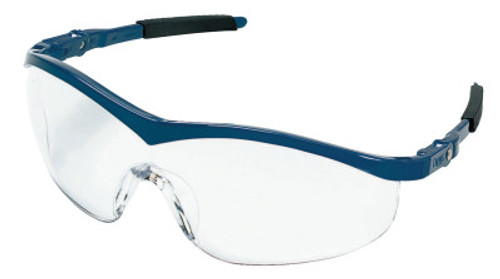 MCR Safety Storm Protective Eyewear, Clear Lens, Duramass Hard Coat, Navy Frame, Nylon, 1/EA, #ST120