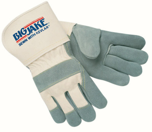 MCR Safety Heavy-Duty Side Split Gloves, Large, Leather, 12 Pair, #1710L