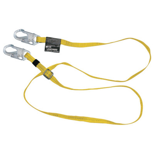Honeywell Adjustable Web Lanyard, 6 ft, Harness; Anchorage Connection, 310lb Cap, Yellow, 1/EA, #210WLSZ76FTYL
