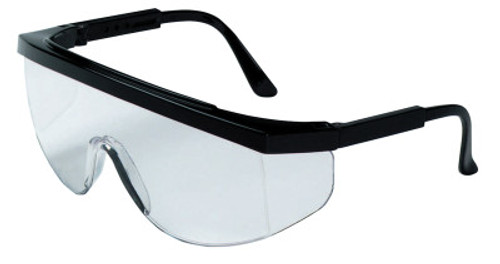 MCR Safety Tomahawk Protective Eyewear, Clear Lens, Scratch-Resistant, Black Frame, Nylon, 1/EA, #TK110