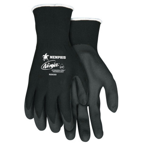 MCR Safety Ninja HPT Coated Gloves, Medium, Black, 12 Pair, #N9699M