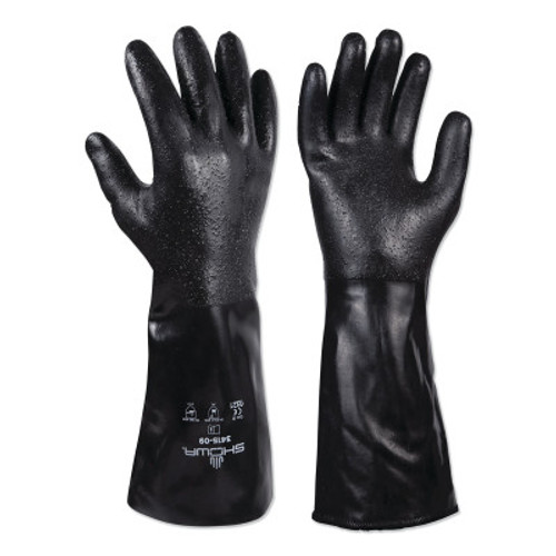 SHOWA 3416 Cut and Chemical Resistant Neoprene Gloves, Rough, Large, Black, 72/CA, #341609