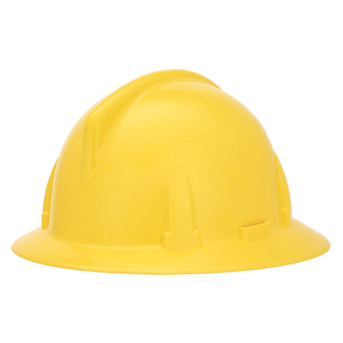 MSA Topgard Full Brim Hard Hats, 1-Touch Suspension Yellow, 1/EA, #454712