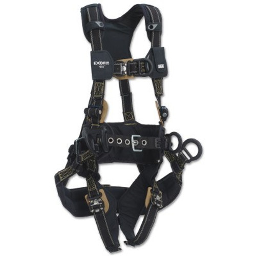 Capital Safety ExoFit NEX Arc Flash Tower Climbing Harnesses, 3 D-Rings, X-Large, Q.C., 1/EA, #1113369