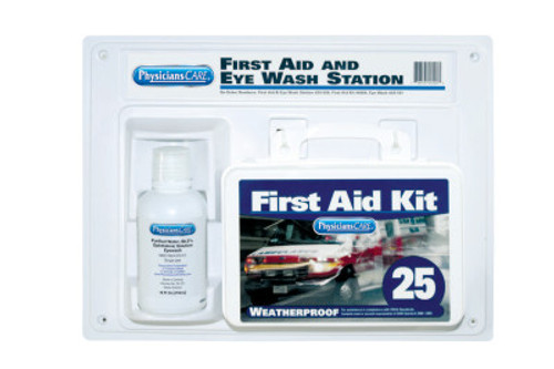 First Aid Only First Aid Kit and Eye Wash Station, 16 oz, 25 Person, 1/KT, #24500