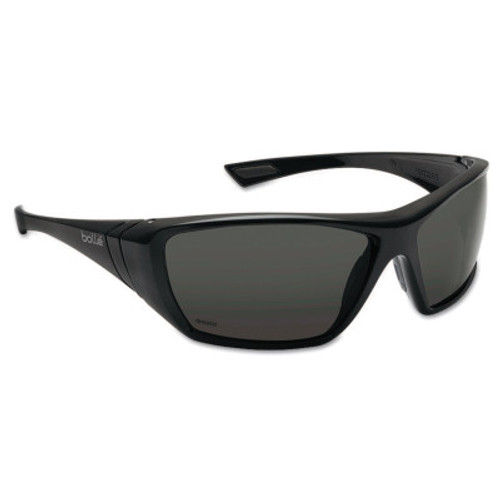 Bolle Hustler Safety Glasses, Polarized Lens, Anti-Fog, Anti-Scratch, Black Frame, 10/BX, #40150