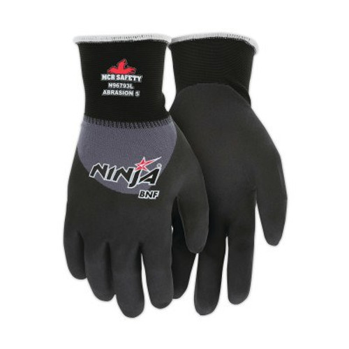 MCR Safety Ninja BNF Gloves, Medium, Black/Gray, 9 1/4 in, Work, 12 Pair, #N96793M MCR Safety Ninja BNF Gloves, Medium, Black/Gray, 9 1/4 in, Work, 12 Pair, #N96793M