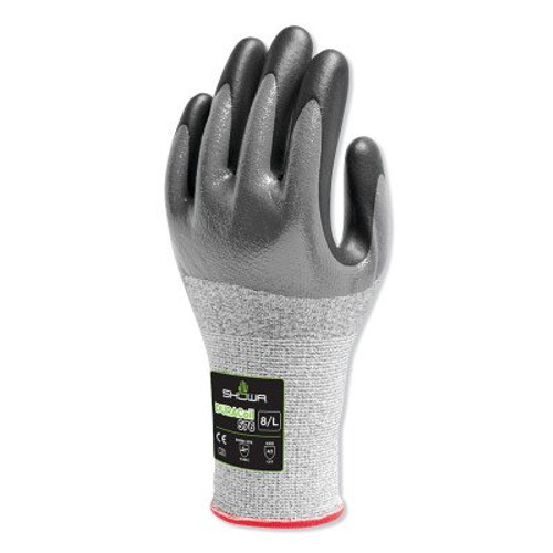 SHOWA Nitrile, Cut Resistant Gloves, Size M, A3 ANSI/ISEA Cut Level, Black, 12 Pair, #576M07