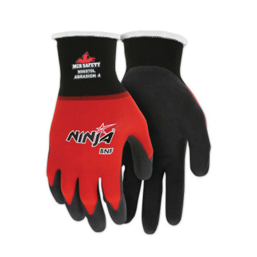 MCR Safety Ninja BNF Gloves, Small, Black, 12 Pair, #N96970S