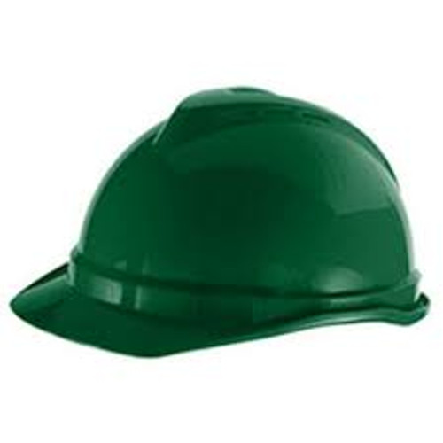 MSA V-Gard 500 Vented Hard Hat Cap Style, 6 Point Fas-Trac, Green, 1/EA, #10034032