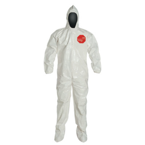 DuPont Tychem SL Coveralls attacheD/Socks, XL, Hood/Boots, Elastic Wrists, Zip, 12/CA, #SL122BWHXL001200 DuPont Tychem SL Coveralls attacheD/Socks, XL, Hood/Boots, Elastic Wrists, Zip, 12/CA, #SL122BWHXL001200