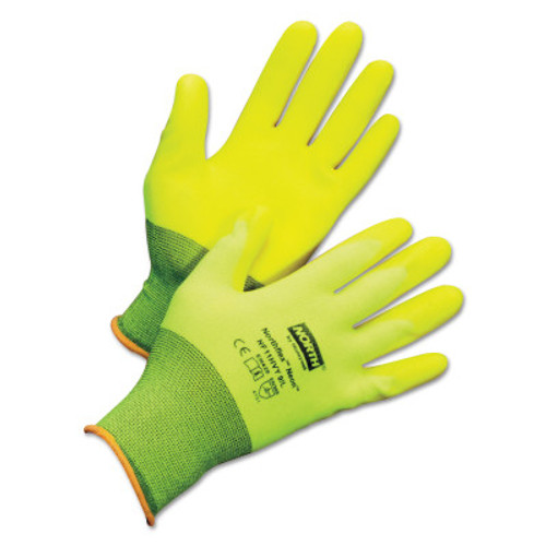 Honeywell NorthFlex Neon Hi-Viz PVC Palm Coated Gloves, Medium, Yellow, 12/BG, #NF11HVY8M