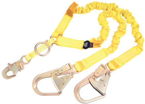 Capital Safety ShockWave2 100% Shock Absorbing Lanyard, 6 ft, D-Ring, Self-Locking Snap, 2 Legs, 1/EA, #1244456