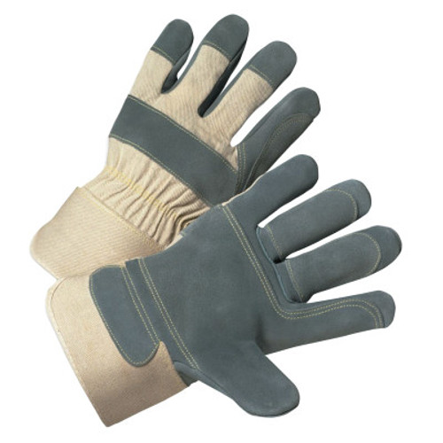 West Chester 2000 Series Leather Palm Gloves, X-Large, Cowhide, Leather, Canvas, Pearl Gray, 12 Pair, #500DPXL