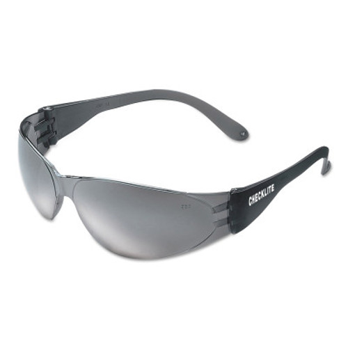 MCR Safety Checklite Safety Glasses, Silver Mirror Lens, Duramass Hard Coat, Smoke Frame, 1/PR, #CL117