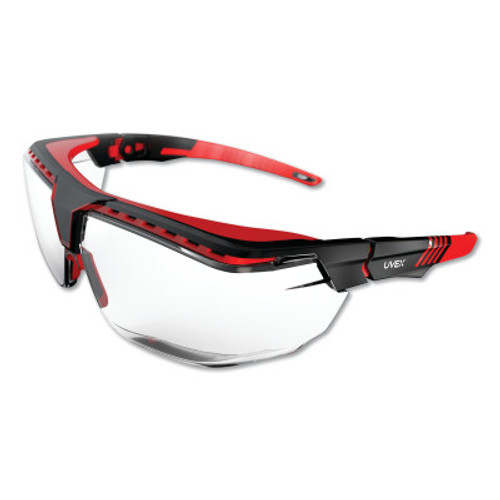 Honeywell Avatar? OTG Safety Glasses, Clear/Polycarbonate/Anti-Reflective Lens, Red/Black, 1/EA, #S3851