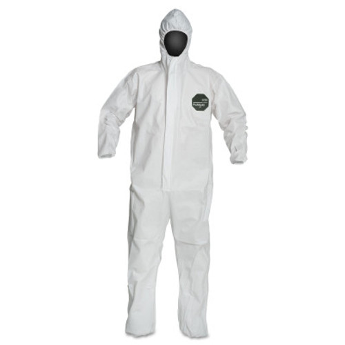 DuPont ProShield 50 Hooded Coveralls w/Elastic Wrists/Ankles and Storm Flap,White,3XL, 25/CA, #NB127SWH3X002500