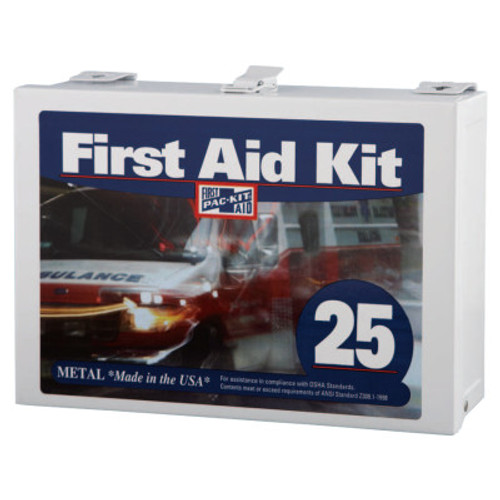 First Aid Only 25 Person Industrial First Aid Kits, Steel (non-gasketed), Wall Mount, 1/KIT, #6086