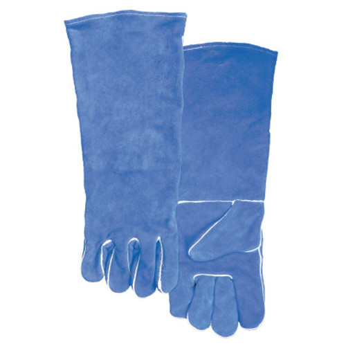 Best Welds Welding Gloves, Split Cowhide, Large, Blue, 1/PR, #102054