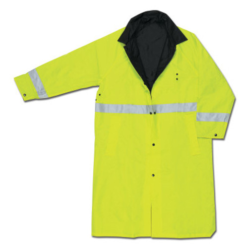 MCR Safety 7368CR Luminator Raincoats, Nylon/PVC, Black/Lime, 16 in, X-Large, 1/EA, #7368CRXL