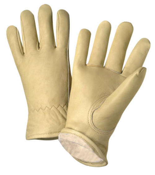 West Chester West Chester Drivers Gloves, Cowhide, Medium, Unlined, Gray/Tan, 12 Pair, #993KM
