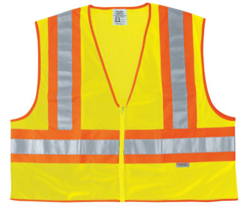 MCR Safety Luminator Class II Safety Vests, 3X-Large, Lime, 1/EA, #WCCL2LX3