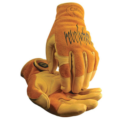 Caiman Multi-Task Welding Gloves, Cow Grain Leather/Pigskin, X-Large, White/Tan, 1/PR, #1828XL