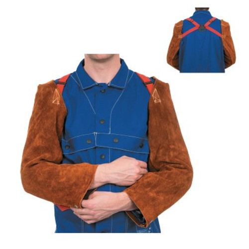 Best Welds Leather Sleeves, 23 in Long, Snaps Closure, One Size Fits Most, Golden Brown, 1/PR, #Q12 Best Welds Leather Sleeves, 23 in Long, Snaps Closure, One Size Fits Most, Golden Brown, 1/PR, #Q12