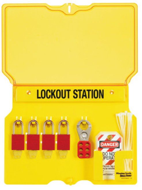 Master Lock Safety Series Lockout Stations with Key Registration Card, 16 in, Unfilled, 1/EA, #1482B