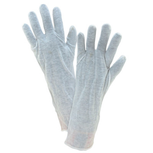West Chester Cotton Lisle Gloves, Large, White, Unhemmed Cuff, 12 Pair, #70514