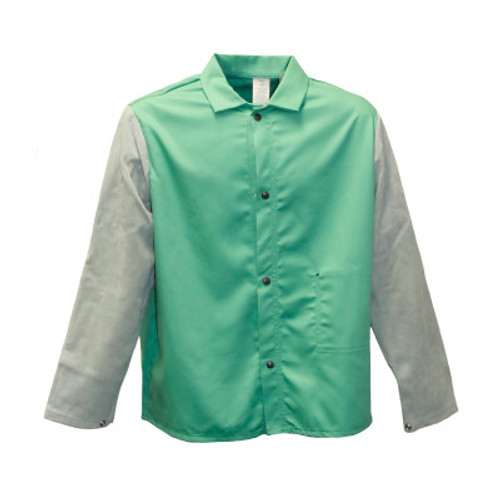 STANCO Flame Resistant Jackets, Large, Cotton Blend, Green, 1/EA, #FR630LT