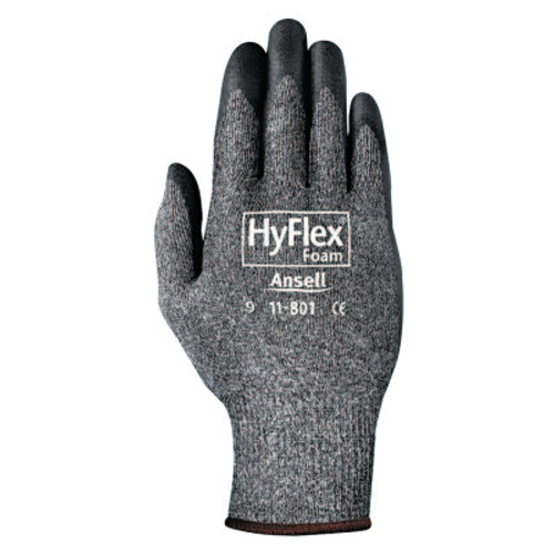 Ansell HyFlex Foam Gray Gloves, 7, Black/Gray, 12 Pair, #103382