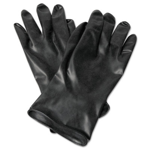 Honeywell Chemical Resistant Gloves, Butyl, Rolled Bead Cuff, Size 7, Black, 1/PR, #B1317